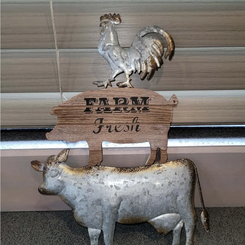 Farm Fresh Farmhouse Wall Decor Cow Pig Rooster